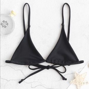 BNWT Zaful Black String Bikini Top